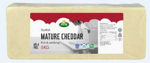 Picture of (Price Per KG) LOCKERBIE ARLA PROF MATURE WHITE CHEDDAR 5KG NOM