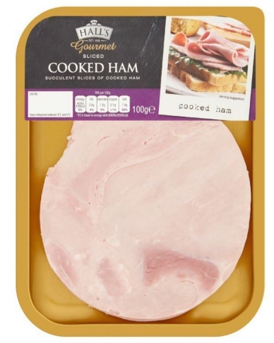 Picture of HALLS GOURMET SLICED COOKED HAM 100G