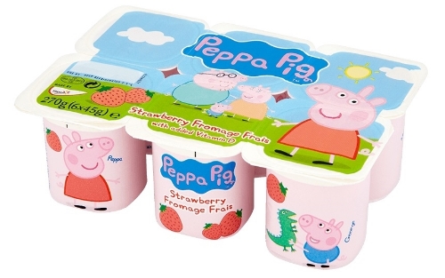 Picture of PEPPA PIG STRAWBERRY FROMAGE FRAIS 6x45G £1.00 PMP