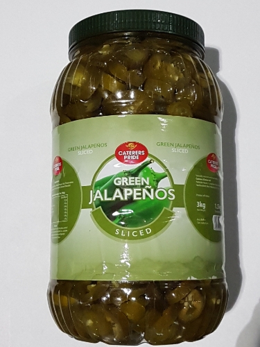 Picture of SLICED GREEN JALAPENO PEPPERS  3KG