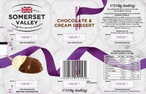 Picture of SOMERSET VALLEY CHOCOLATE & CREAM DESSERT 6X85G