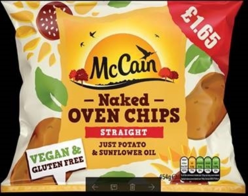 Picture of FROZEN MCCAIN OVEN CHIPS NAKED SC 15X454G £1.65 PMP