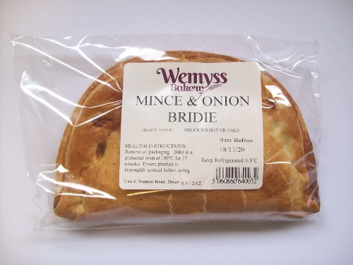 Picture of WEMYSS BAKERY MINCE & ONION BRIDIE SINGLE