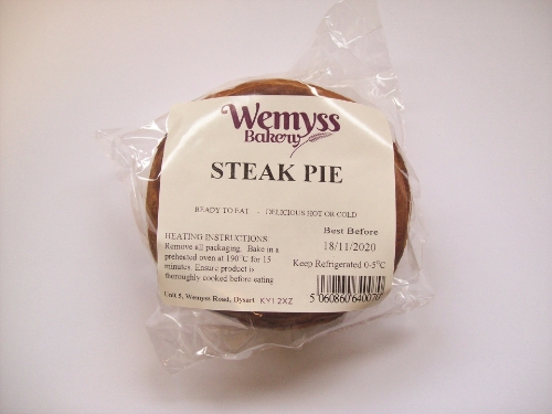 Picture of WEMYSS BAKERY STEAK PIE SINGLE