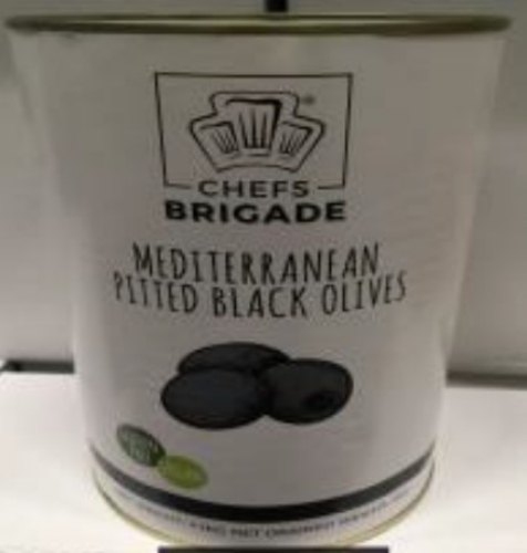 Picture of OLIVES BLACK PITTED TINNED DRAINED WEIGHT 2KG