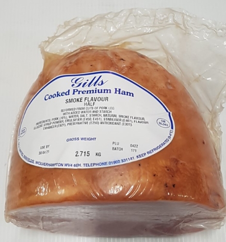 Picture of GILLS SMOKED COOKED PREMIUM HAM HALF 80% 2.5KG NOM