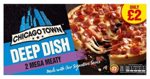 Picture of FROZEN CHICAGO TOWN DEEP DISH 2 MEGA MEATY 12X320G £2.00 PMP