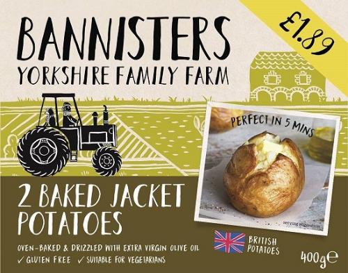 Picture of FROZEN BANNISTERS 2 JACKET POTATOES 8X400G £1.89 PMP