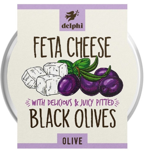 Picture of DELPHI FETA CHEESE WITH PITTED BLACK OLIVES 160G