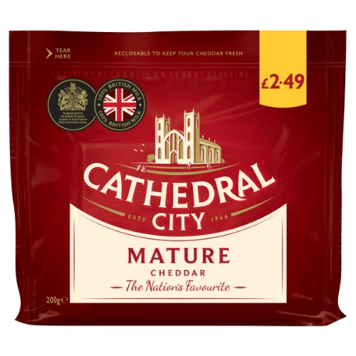 Picture of CATHEDRAL CITY MATURE CHEDDAR 6x200G £2.49 PMP