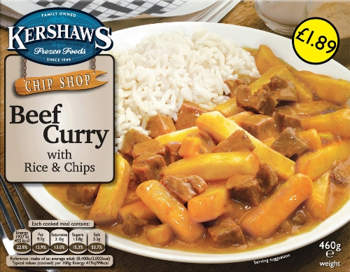 Picture of FROZEN KERSHAWS BEEF CURRY 6X460G £1.89 PMP
