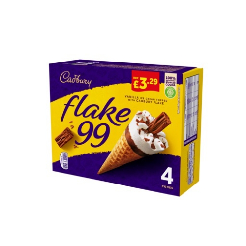 Picture of FROZEN CADBURY FLAKE 99 CONE MULTIPACK 6X4PK £3.29 PMP