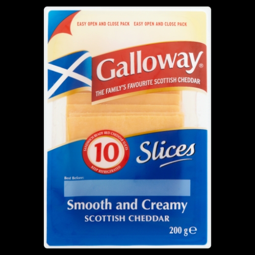 Picture of GALLOWAY SLICED COLOURED CHEDDAR 12x200G