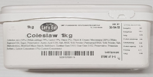 Picture of LET'S EAT LUXURY COLESLAW 1KG