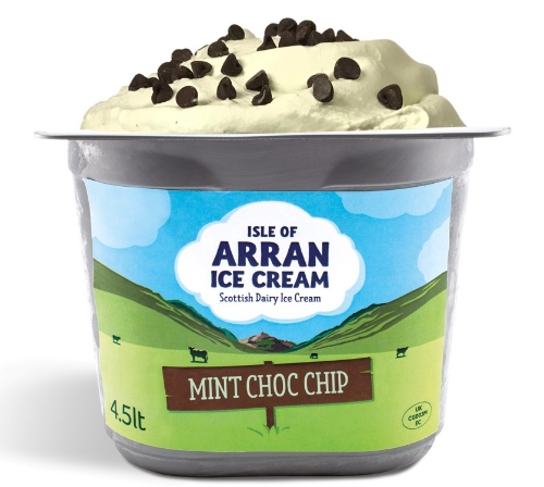 Picture of FROZEN ISLE OF ARRAN MINT CHOC CHIP ICE CREAM 4.5LT TUB
