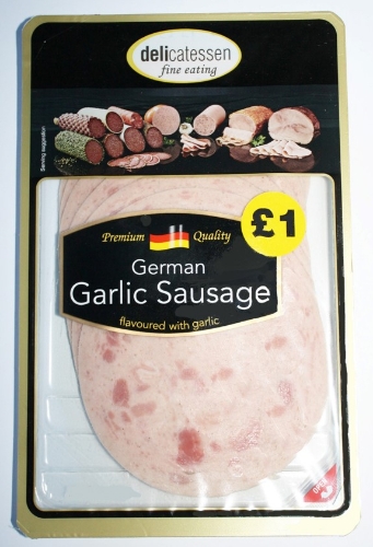 Picture of GARLIC SAUSAGE SLICED 90G £1.00 PMP