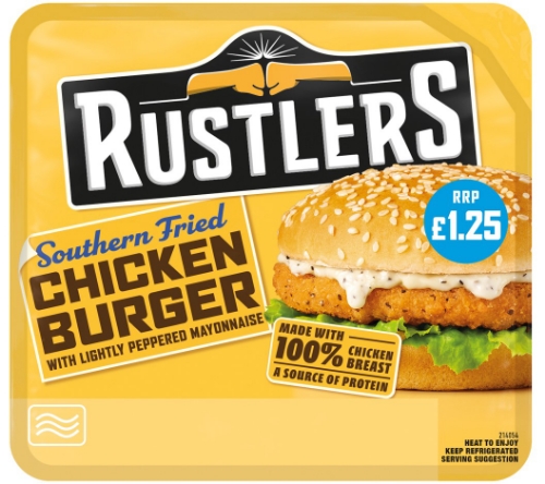 Picture of RUSTLERS SOUTHERN FRIED CHICKEN BURGER 4x145G £1.25 PMP