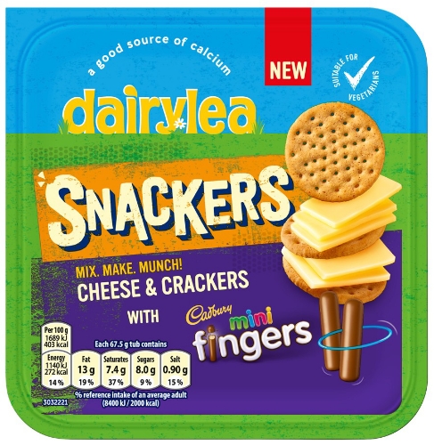 Picture of DAIRYLEA SNACKERS CHEESE CRACKERS & MINI FINGERS 10x67.5G