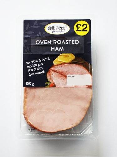 Picture of OVEN ROASTED HAM SLICES 8x150G £2.00 PMP