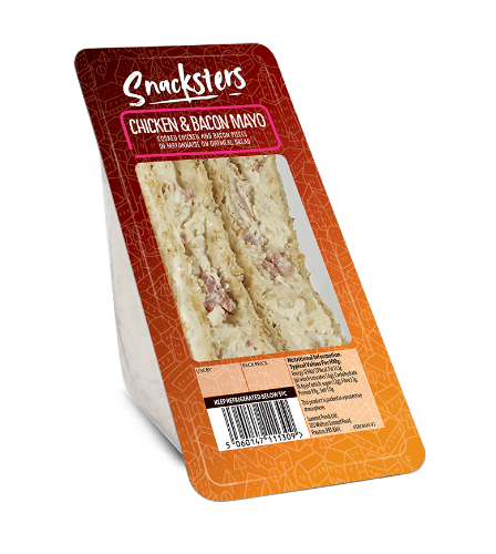 Picture of SNACKSTERS CHICKEN & BACON MAYONNAISE SANDWICH 10x144G