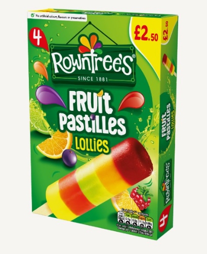 Picture of FROZEN ROWNTREES FRUIT PASTILLES LOLLIES MULTIPACK 12X4PK £2.50 PMP