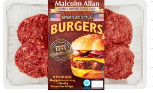 Picture of MALCOLM ALLAN BURGERS AMERICAN STYLE 560G
