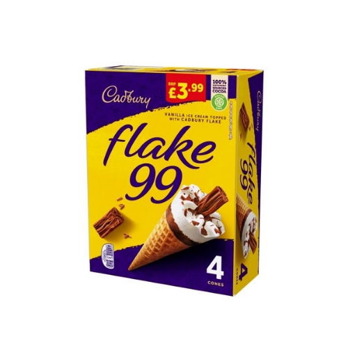 Picture of FROZEN CADBURY FLAKE 99 CONE MULTIPACK 6X4PK £3.99 PMP