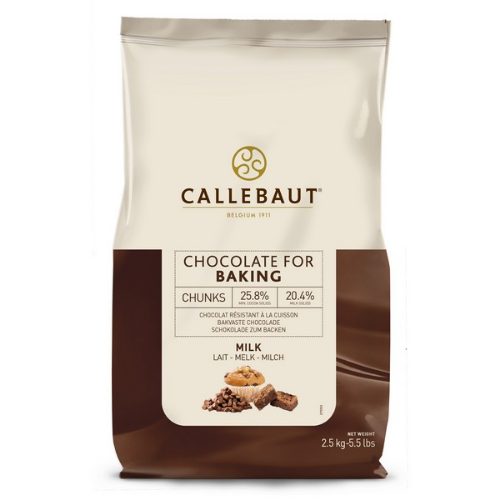 Picture of CALLEBAUT MILK CHOCOLATE CHUNKS 25.8% 2.5KG
