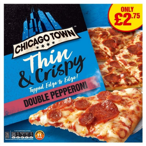 Picture of FROZEN CHICAGO TOWN THIN & CRISPY DOUBLE PEPPERONI 6X325G £2.75 PMP