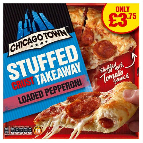 Picture of FROZEN CHICAGO TOWN STUFFED CRUST TAKEAWAY LOADED PEPPERONI 10X490G £3.75 PMP