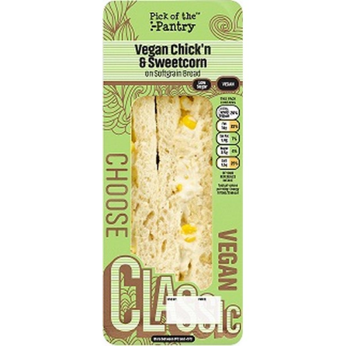 Picture of VEGAN CHICK'N & SWEETCORN CLASSIC SANDWICH PICK OF THE PANTRY 154G