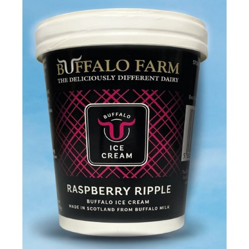 Picture of FROZEN BUFFALO FARM RASPBERRY RIPPLE ICE CREAM 500ML