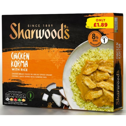 Picture of FROZEN SHARWOODS CHICKEN KORMA 6X375G £1.89 PMP