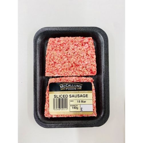 Picture of MCCALLUMS SLICED SAUSAGE 140G £1.49 PMP