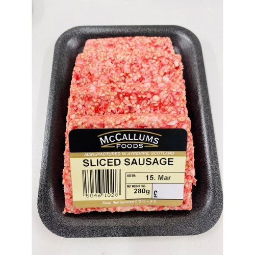 Picture of MCCALLUMS SLICED SAUSAGE 280G £2.89 PMP