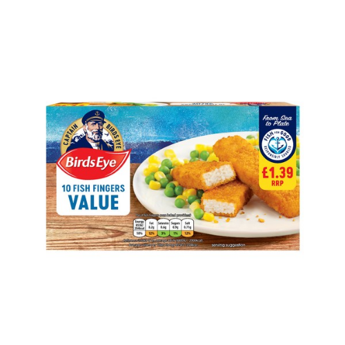 Picture of FROZEN BIRDS EYE 10 FISH FINGERS VALUE 12X225G £1.39 PMP