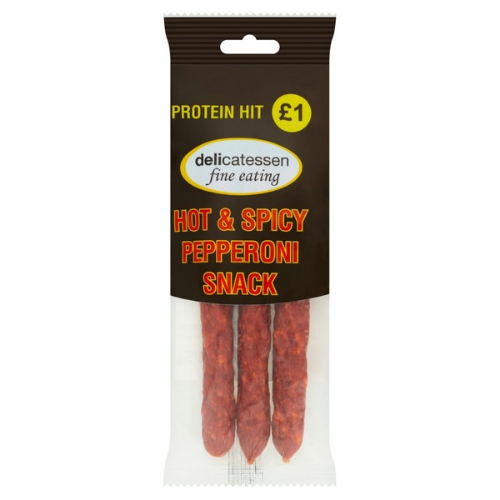 Picture of HOT & SPICY PEPPERONI SNACK 3S 12x75G £1.00 PMP