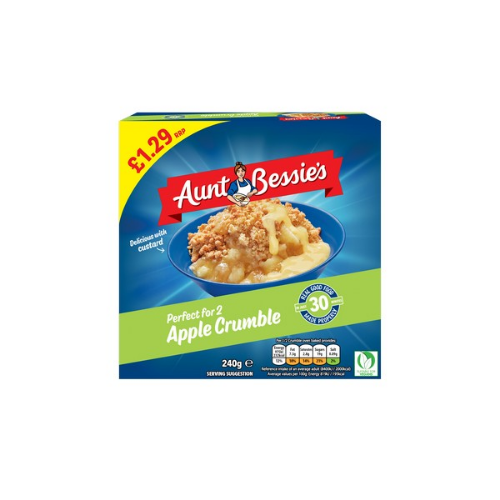 Picture of FROZEN AUNT BESSIES APPLE CRUMBLE 8X240G £1.29 PMP