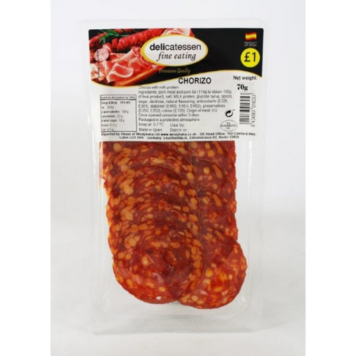 Picture of CHORIZO SLICED 70G £1.00 PMP 