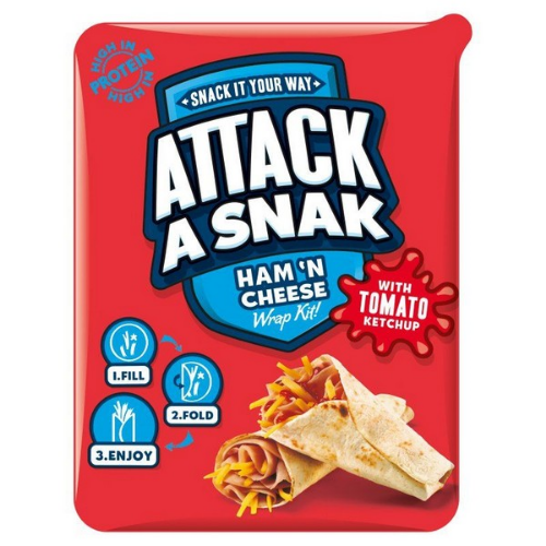 Picture of ATTACK A SNAK HAM & CHEESE WRAP KIT 8x86G 