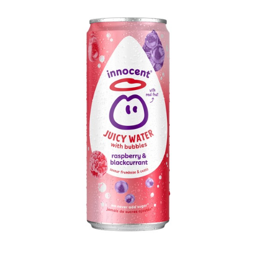 Picture of INNOCENT JUICY WATER WITH BUBBLES RASPBERRY & BLACKCURRANT 12x330ML