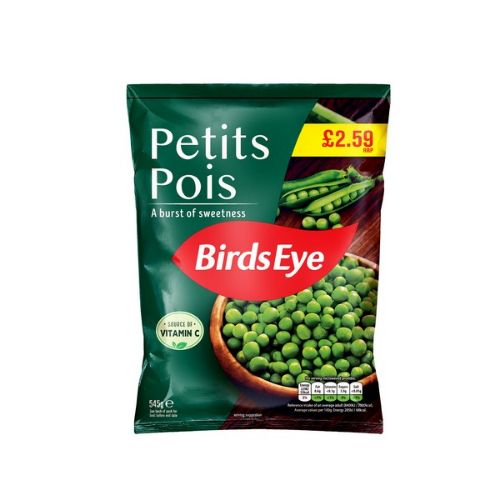 Picture of FROZEN BIRDS EYE PETITS POIS 8X545G £2.59 PMP