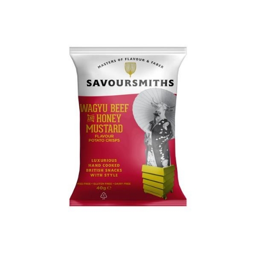 Picture of SAVOURSMITHS WAGYU BEEF + HONEY MUSTARD POTATO CRISPS 24X40G