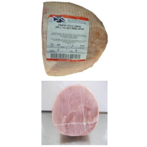 Picture of ROBERTSONS COUNTRY STYLE COOKED HAM HALF 80% 4KG NOM