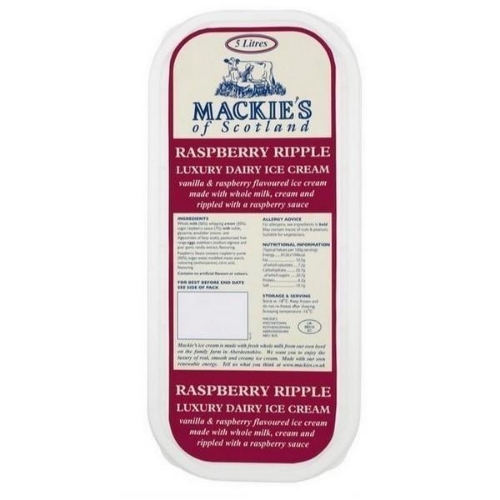 Picture of FROZEN MACKIES RASPBERRY RIPPLE ICE CREAM 5LT