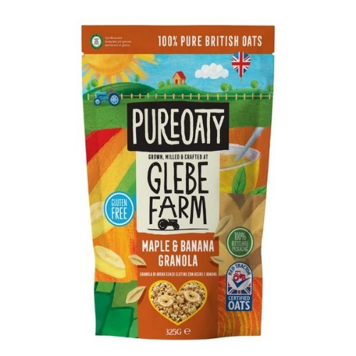 Picture of GLEBE FARM PURE OATY MAPLE & BANANA GRANOLA 6X325G GLUTEN FREE