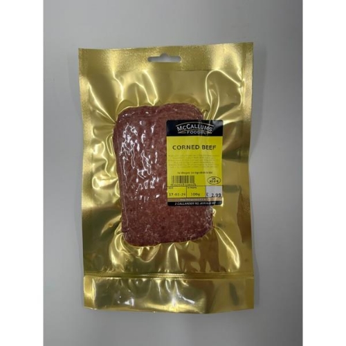 Picture of MCCALLUMS CORNED BEEF 100G £2.99 PMP