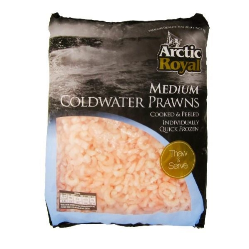 Picture of FROZEN ARCTIC ROYAL COOKED & PEELED COLDWATER PRAWNS 125/175s 5x1.76KG