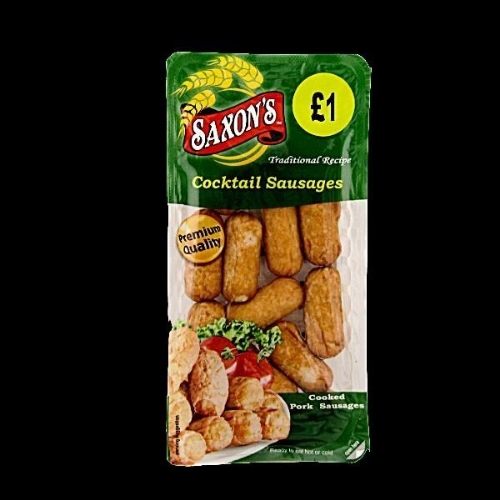 Picture of SAXON COOKED PORK COCKTAIL SAUSAGES 10X120G £1.00 PMP