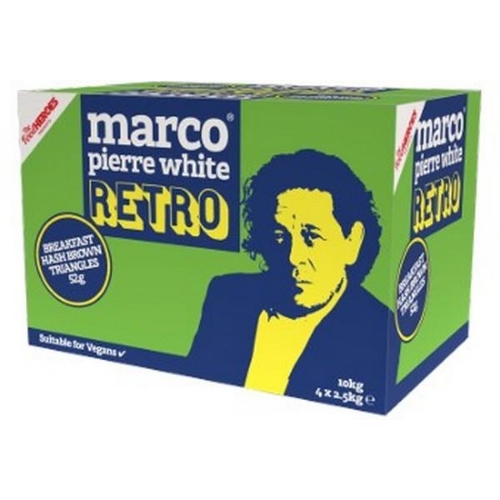 Picture of FROZEN MARCO PIERRE BREAKFAST HASH BROWN TRIANGLES 52G 4X2.5KG